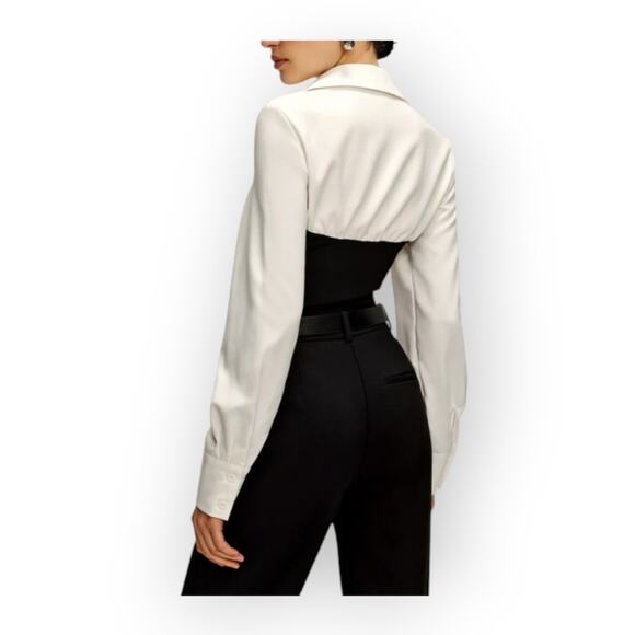 Commense Black and White Two-Tone Panel Polo Shirt – Size L (US 8/10) - Picture 2 of 7